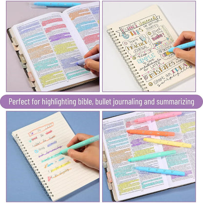 Bible Gel Highlighters, 8 Pack, Assorted Colors, No-Bleed, Twist-Up, Sharpenable Tips