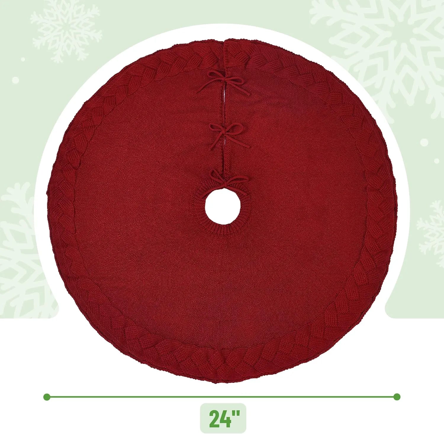 Mr. Pen Small Christmas Tree Skirt, 24 Inch, Red Knitted Xmas Tree Skirt