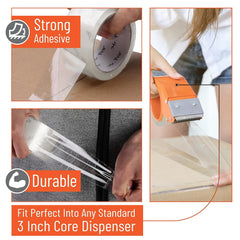Clear Packing Tape 4-Pack, 1.88" Wide, 60 Yards per Roll, Strong Adhesive Shipping Tape