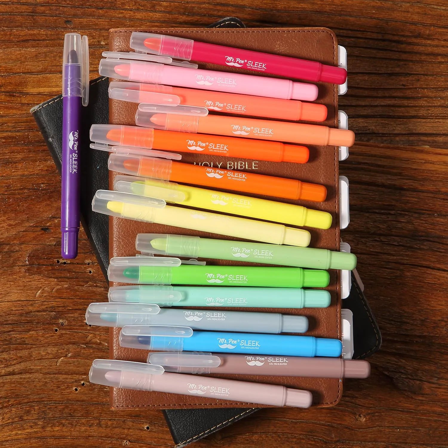 Bible Gel Highlighters, 16 Pack, Morandi & Vibrant Colors, No-Bleed, Twist-Up, Sharpenable Tips
