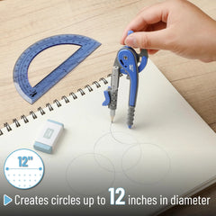 Midnight Blue Compass & Protractor Set with 180° Protractor