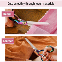 8" High-Carbon Steel Rainbow Tailor Shears - Metal Fabric Scissors