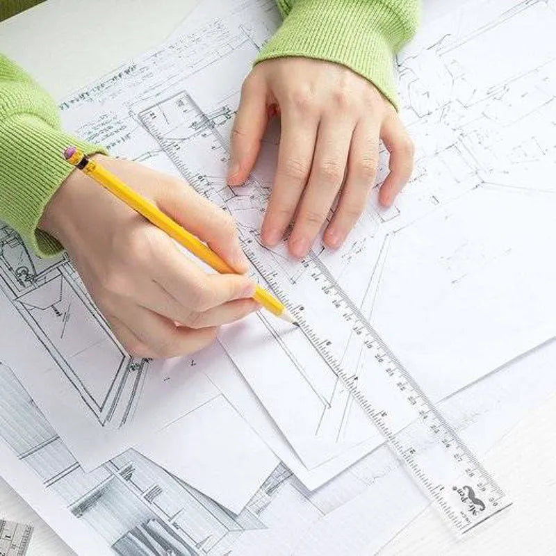 Clear Plastic Ruler 12 Inch (3 Pack) - Dual Side with Inches & Centimeters