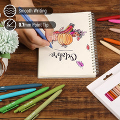 Retractable Gel Pens 12-Pack: Cute Design, Colored Ink, Quick-Dry, Fine Point 0.7mm