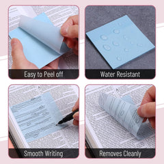 Mr. Pen Transparent Sticky Notes 3x3 Dreamy Pastel 12 Pads 600 Sheets See Through Bulk