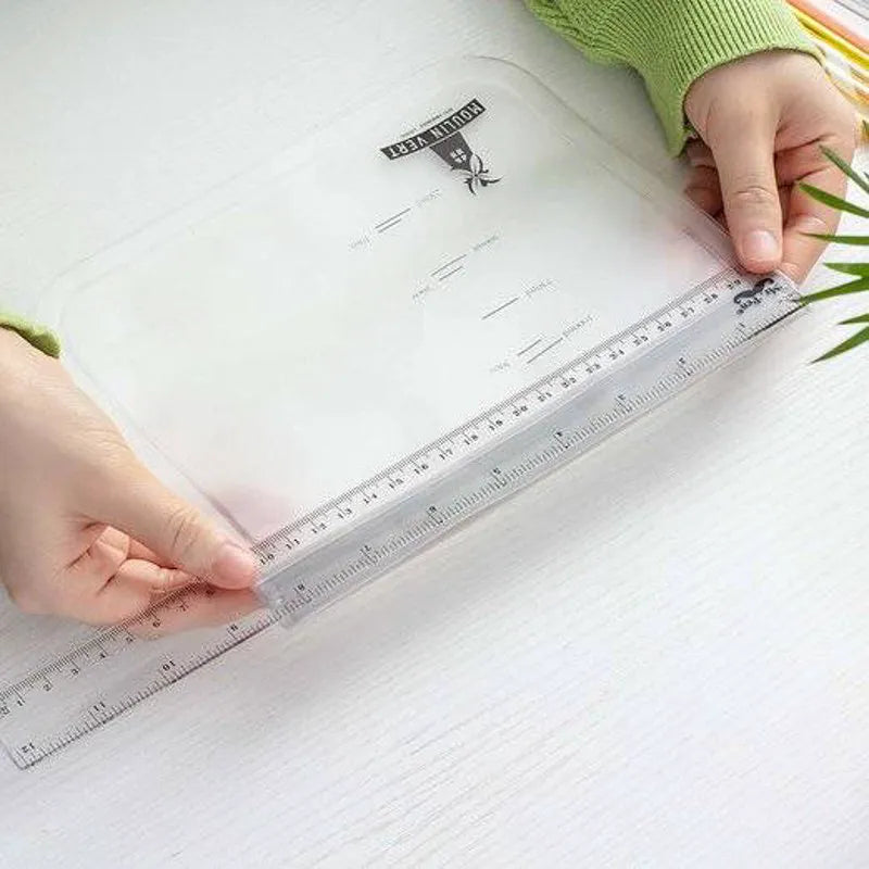 Clear Plastic Ruler 12 Inch (3 Pack) - Dual Side with Inches & Centimeters