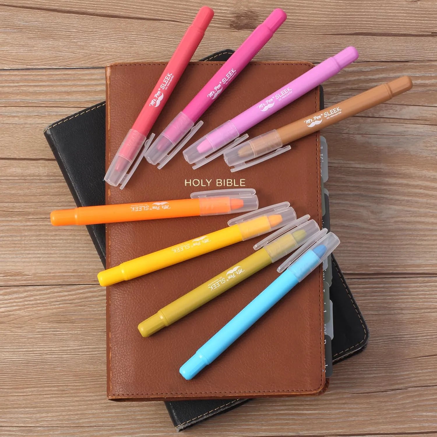 Mr. Pen Gel Highlighters, 8 Pack, Sunshine & Smiles, No Bleed Bible Highlighters & Markers