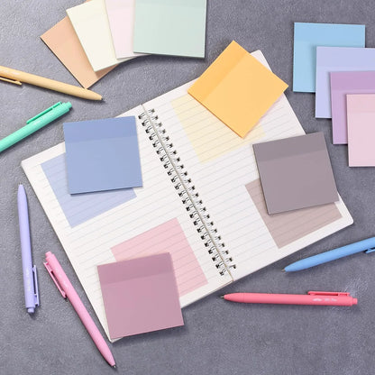 Mr. Pen Transparent Sticky Notes 3x3 Dreamy Pastel 12 Pads 600 Sheets See Through Bulk