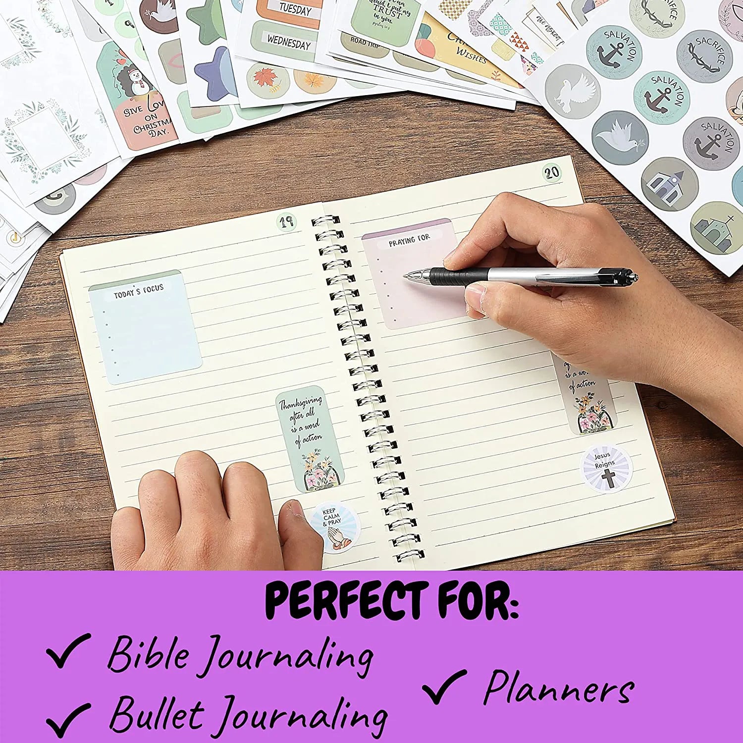 Christian & Bible Journaling Stickers - 31 Sheets, 1034 Pieces