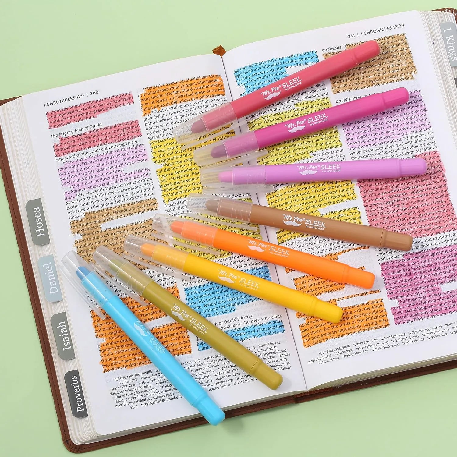 Mr. Pen Gel Highlighters, 8 Pack, Sunshine & Smiles, No Bleed Bible Highlighters & Markers