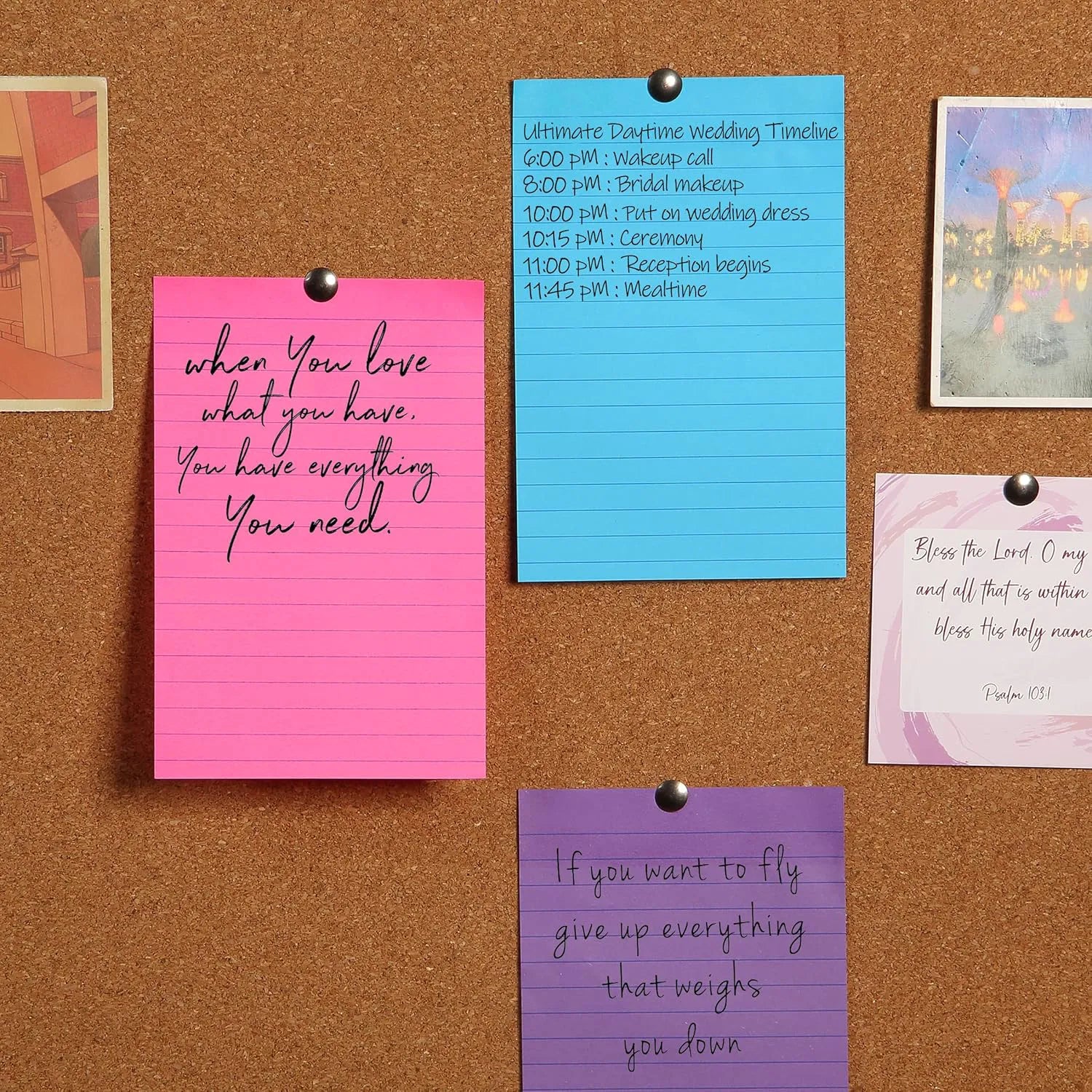 Lined Sticky Notes 4x6, 6 Pads, 360 Sheets, Assorted Colors