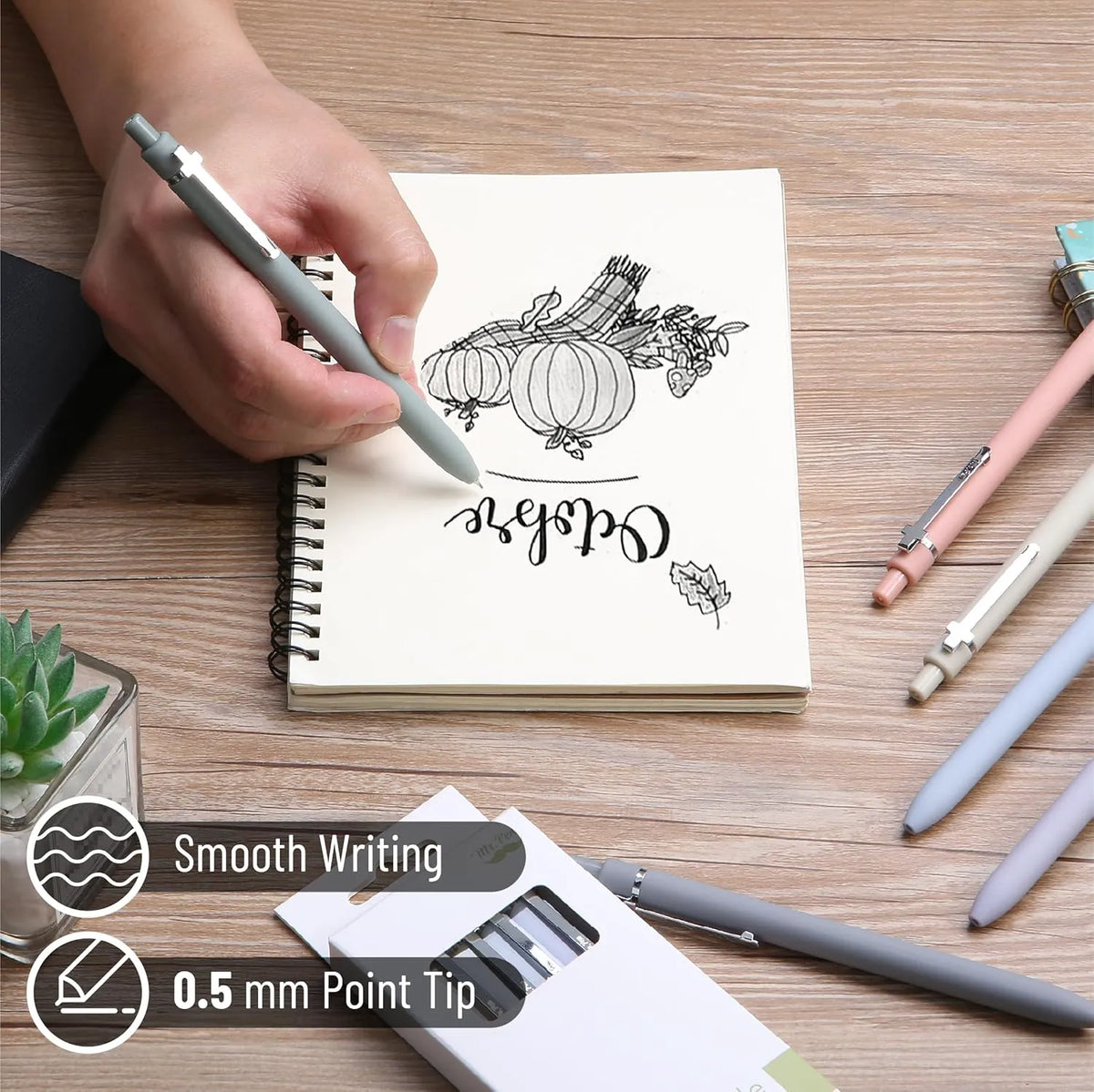 Customizable Retractable Cross Clip Pens - Black Ink, Fine Point 0.5mm, Assorted Barrel Colors