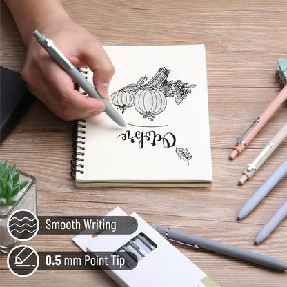 Customizable Retractable Cross Clip Pens - Black Ink, Fine Point 0.5mm, Assorted Barrel Colors