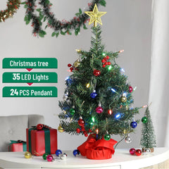Mr. Pen Mini Christmas Tree with 35 LED Lights, 22 Inch Tabletop Decor