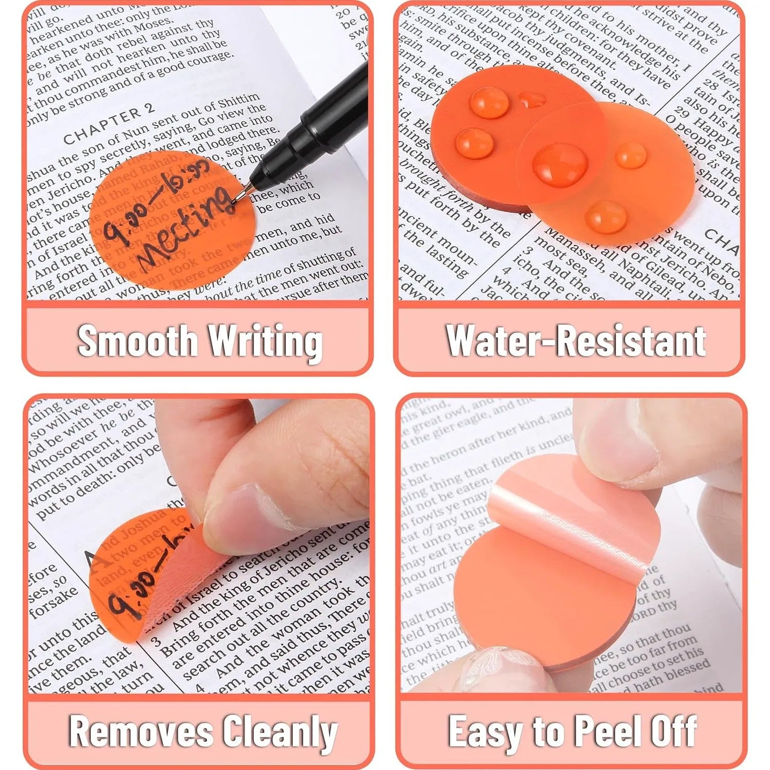 Bulk Round Transparent Sticky Notes Set - 28 Pads, 1120 Sheets