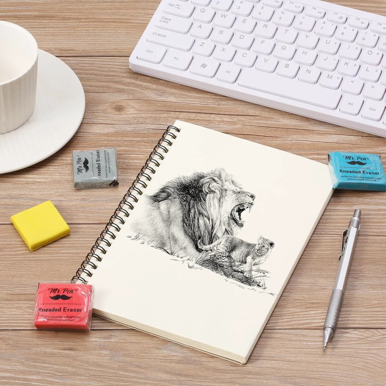 Colorful Kneaded Erasers (8 Pack, 1.4" x 1.37") for Artists