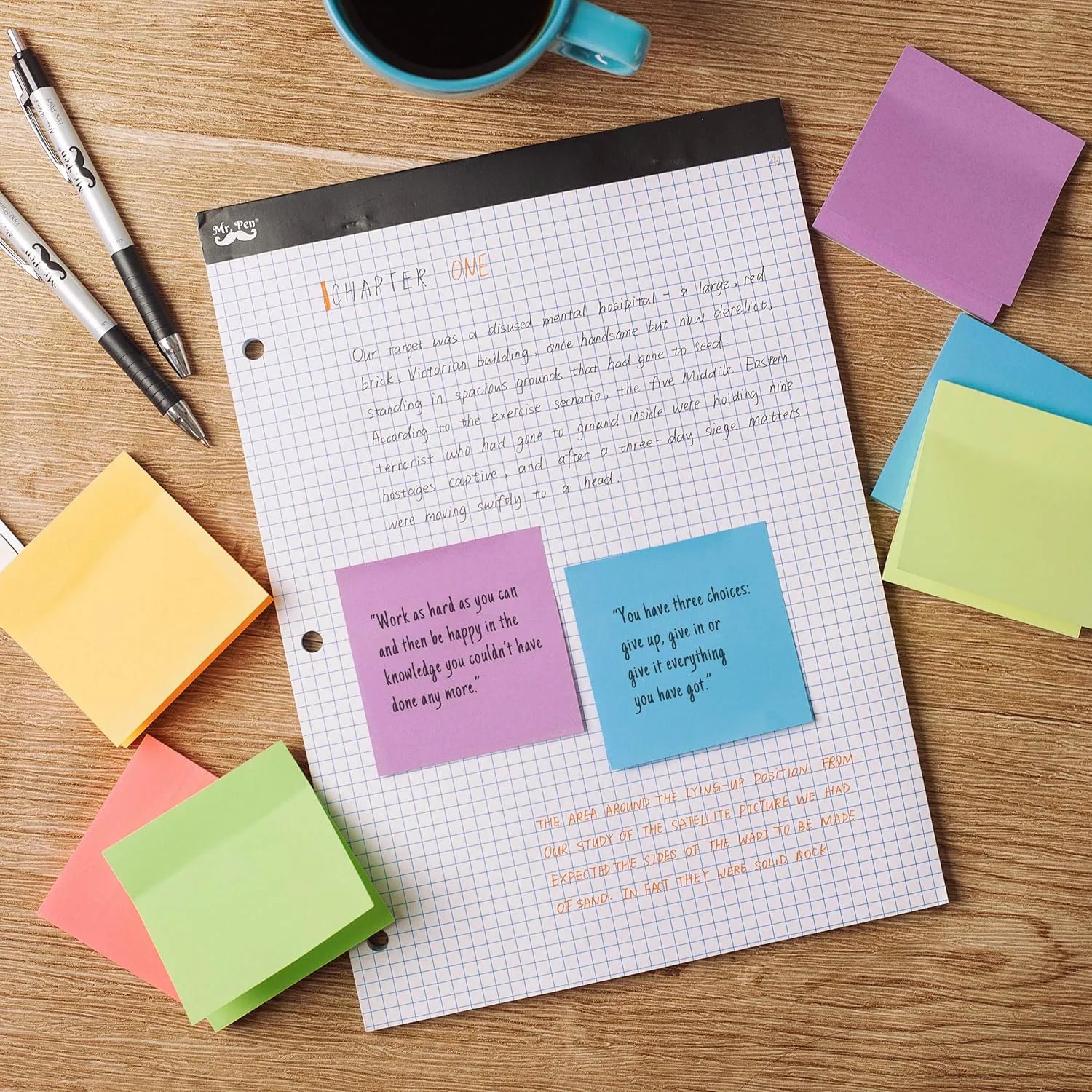 Mr. Pen Sticky Notes 3x3 Inches, 8 Pads, Bright Colors, Self-Stick Note Pads
