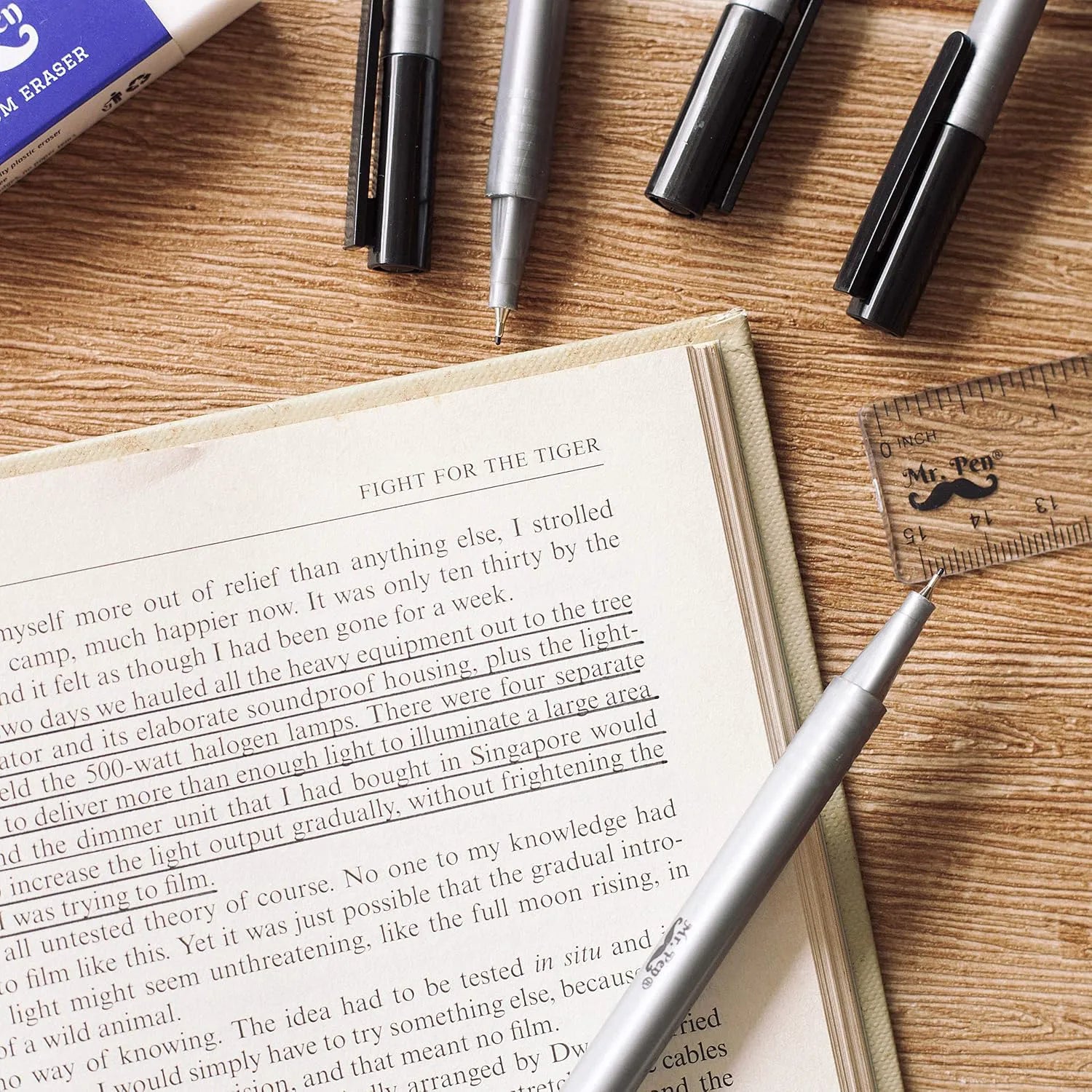 Black Fineliner Pens 0.4mm Fine Tip 24 Pack Rich Ink