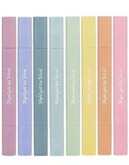 Aesthetic Dual Tip Bible Highlighters - No Bleed Through, Assorted Colors, 8 Pack, Cute Journaling & School Supplies
