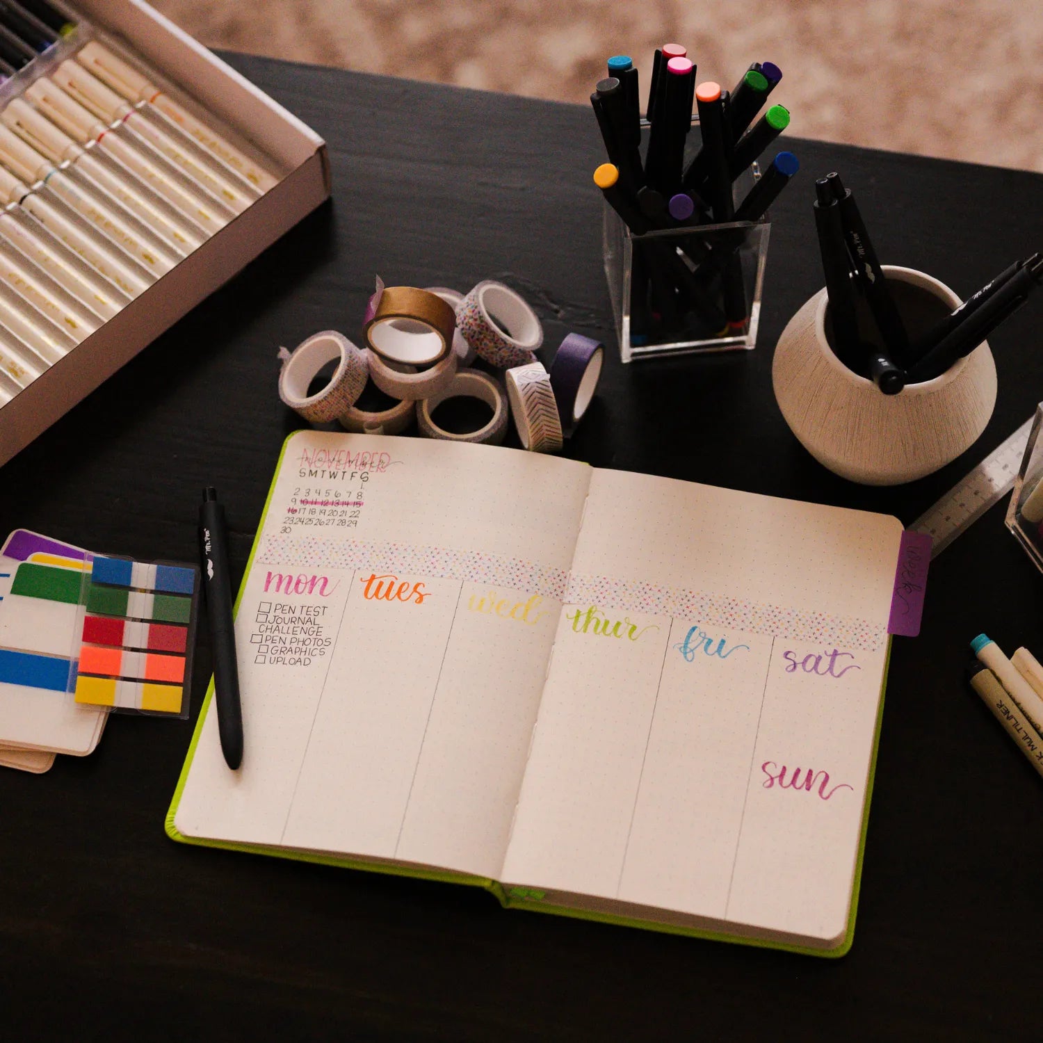 Mr. Pen Creative Journaling Kit – 10-Piece Bullet Journal Set with Notebook, Pens, Markers, Washi Tape & Tabs, Ideal Gift for Beginners and Pros