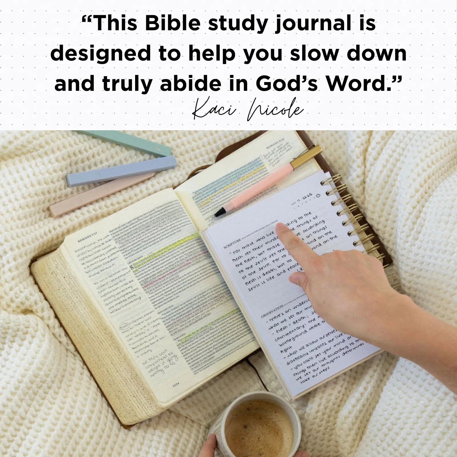 Mr. Pen Abide Bible Study Journal - A5 Hardcover, 136 Pages, 120gsm Paper, Gold Metal Spiral, Christian Gift for Women, SOAP Method