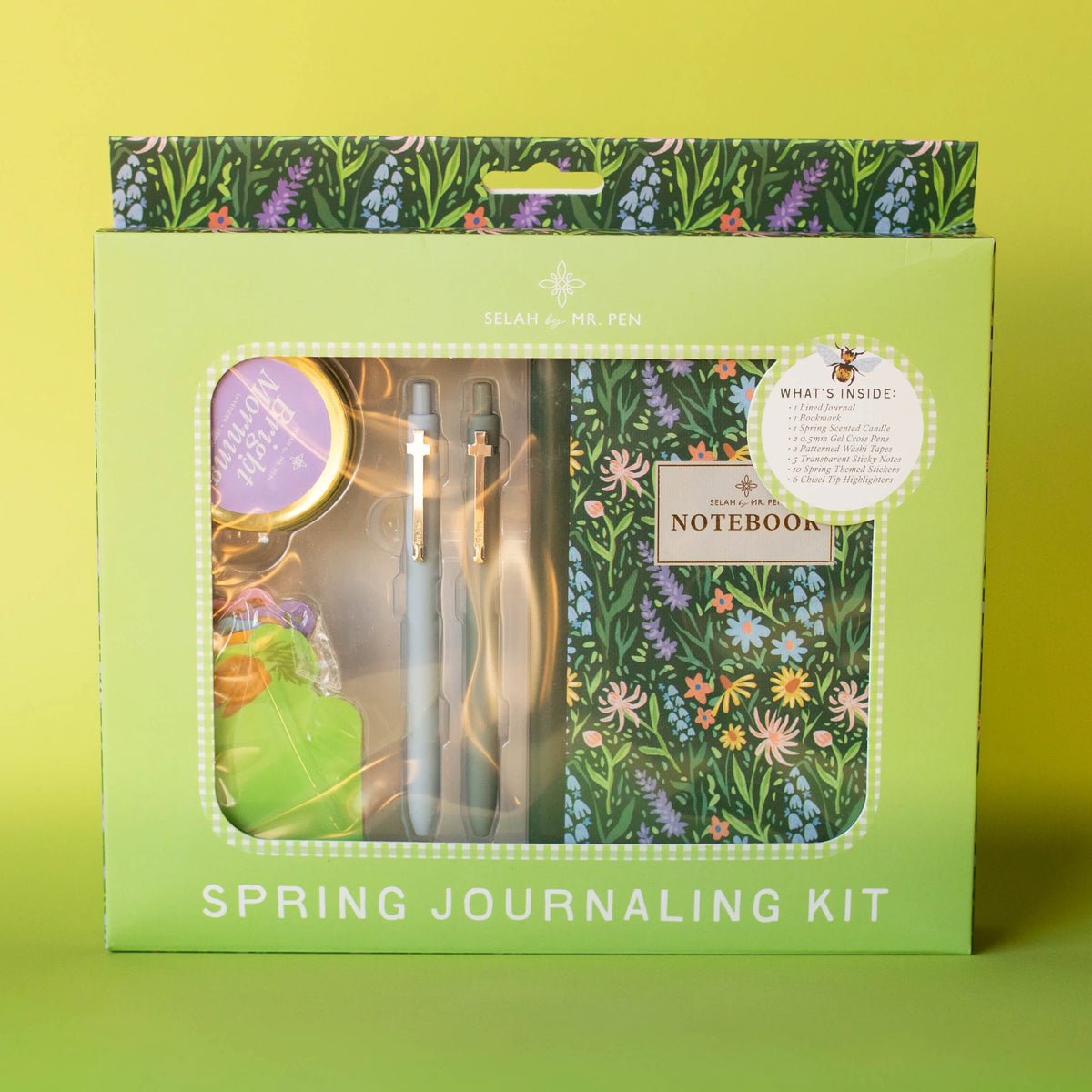 Mr. Pen Spring Bible Journaling Kit - Limited Edition Gift Set with Highlighters, Gel Pens, Washi Tape, Sticky Notes, Stickers, Scented Candle, and Bookmark