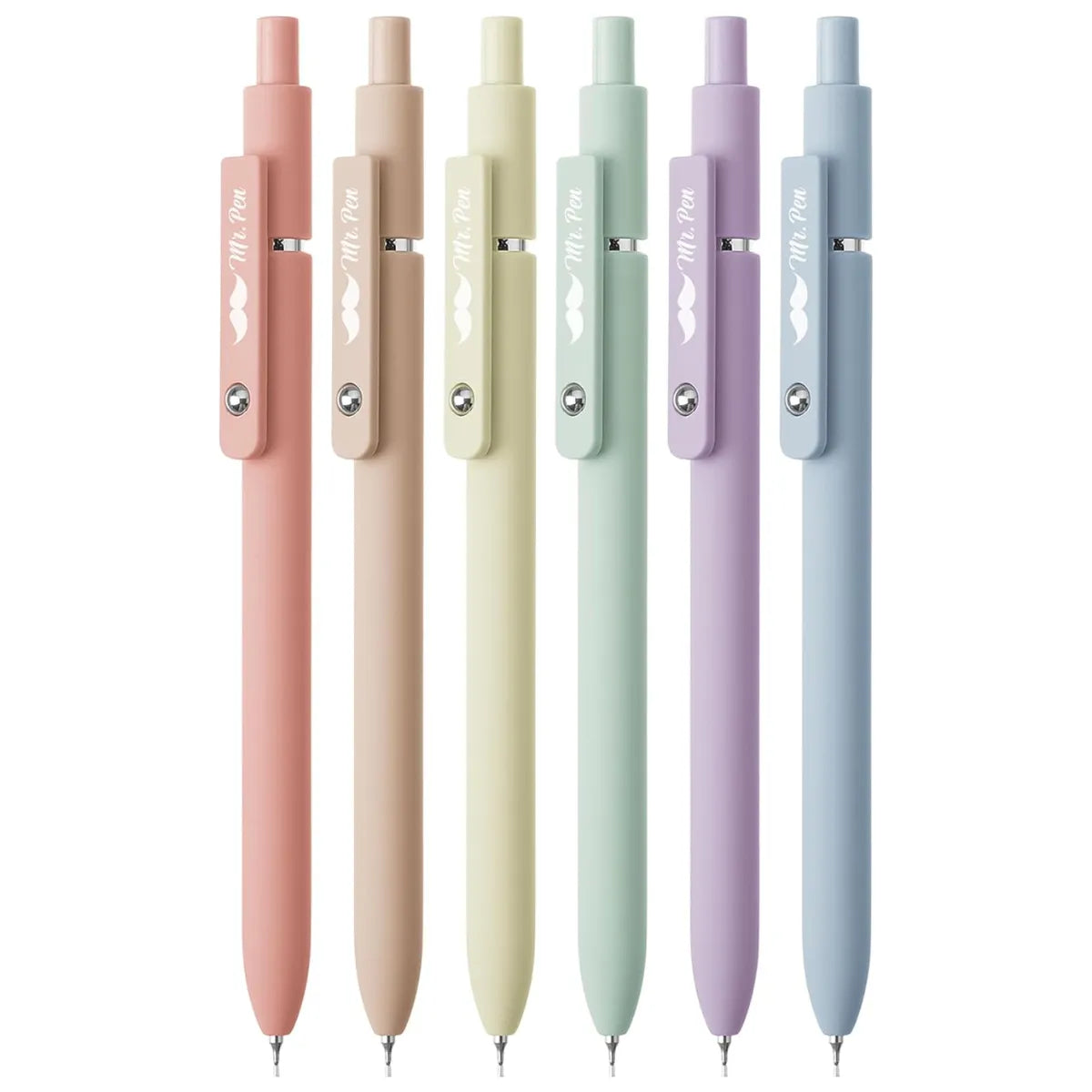 Customizable Retractable Gel Pen with Morandi and Vintage Barrels, Black Ink, 0.5 mm