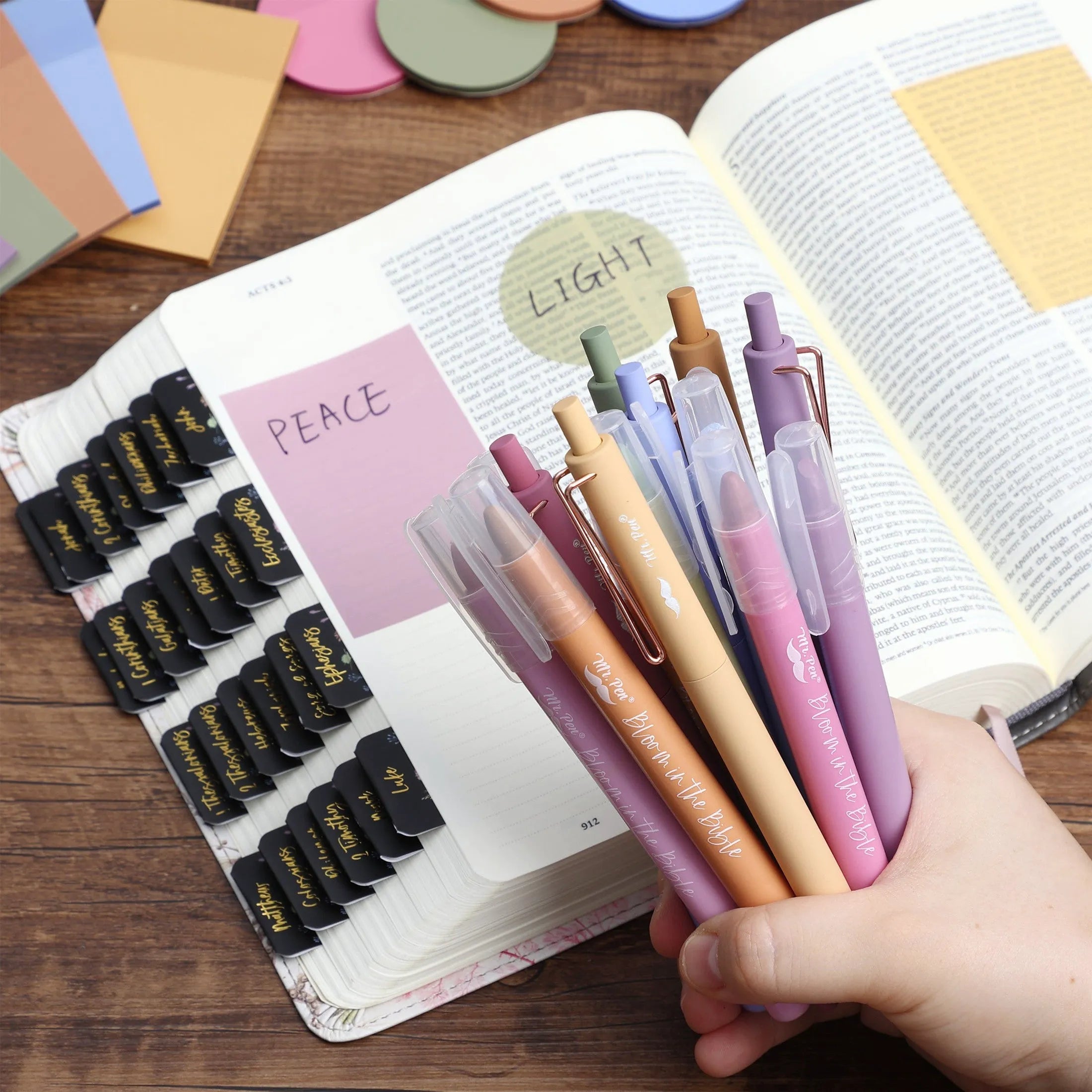 Mr. Pen Bloom in the Bible Journaling Kit – Complete Gift Set with Highlighters, Pens, Stickers, Tabs & More