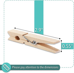 No-Slip Clothespins for Hanging Clothes, 50 Pack, 2.9 Inches