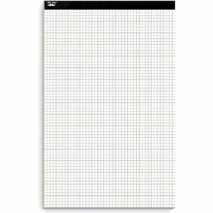 Graph Paper 17x11, 4x4 Grid (1/4 in), Color Lined, 22 Sheets for Drafting