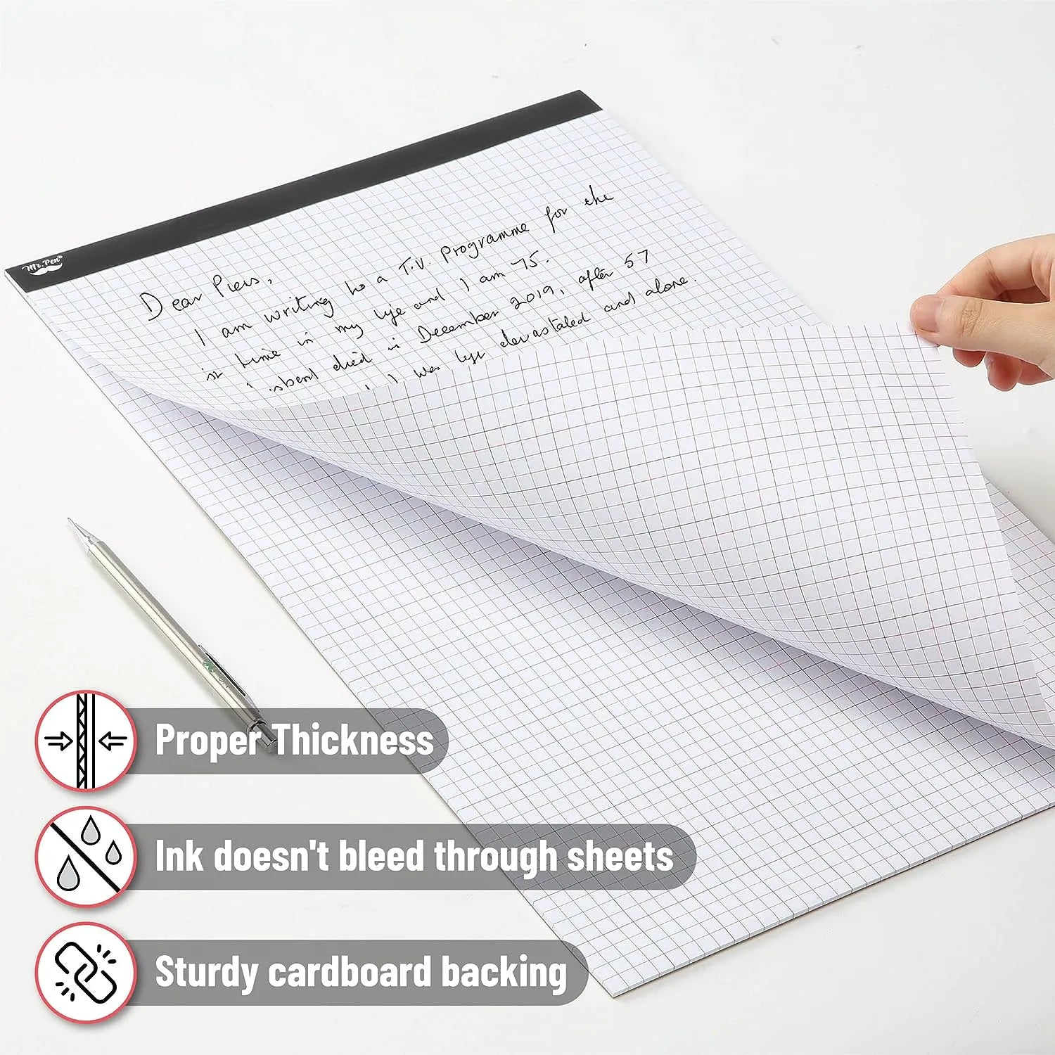 Graph Paper 17x11, 4x4 Grid (1/4 in), Color Lined, 22 Sheets for Drafting