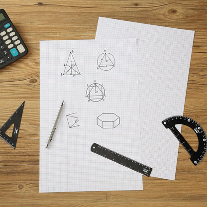 Graph Paper 17x11, 4x4 Grid (1/4 in), Color Lined, 22 Sheets for Drafting
