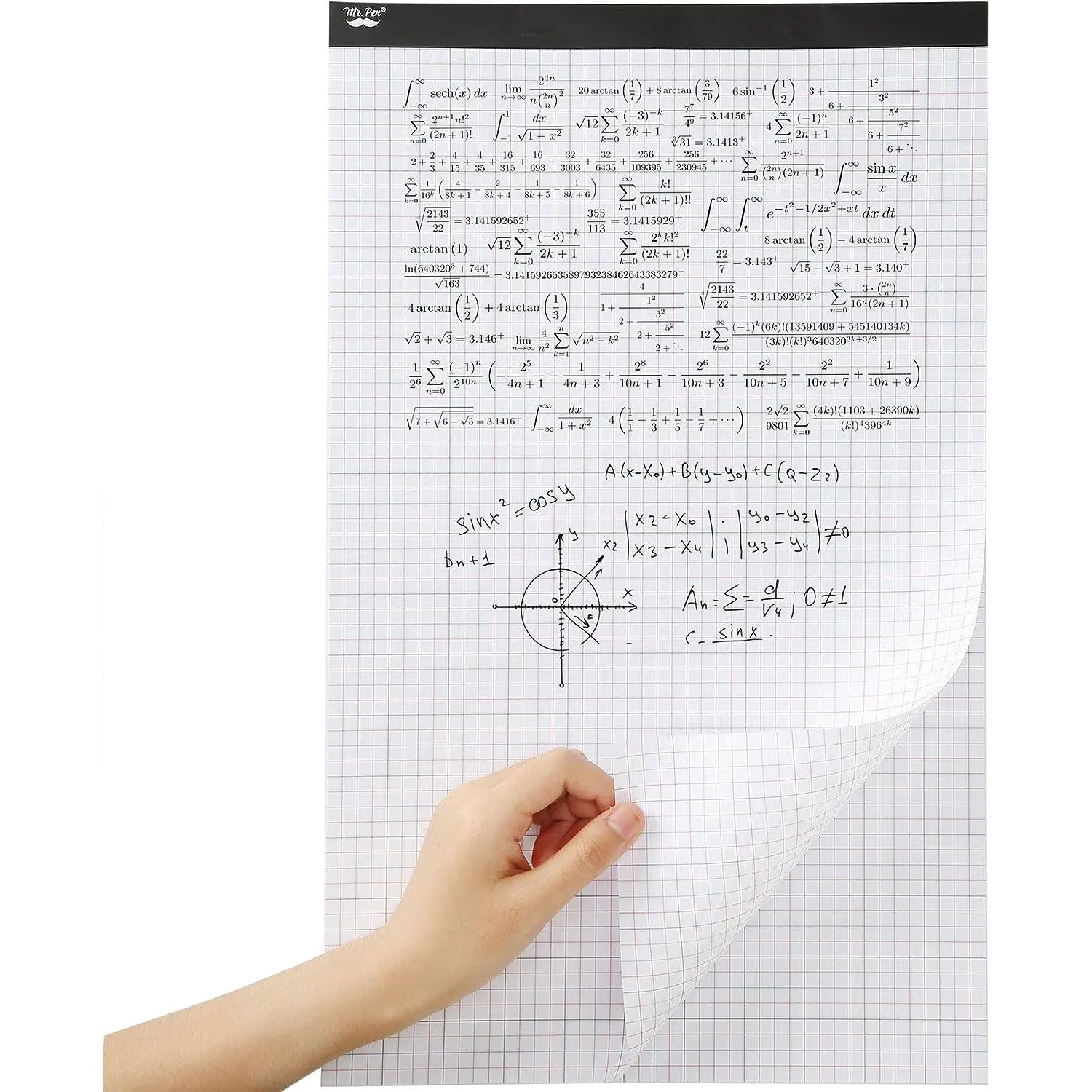 Graph Paper 17x11, 4x4 Grid (1/4 in), Color Lined, 22 Sheets for Drafting