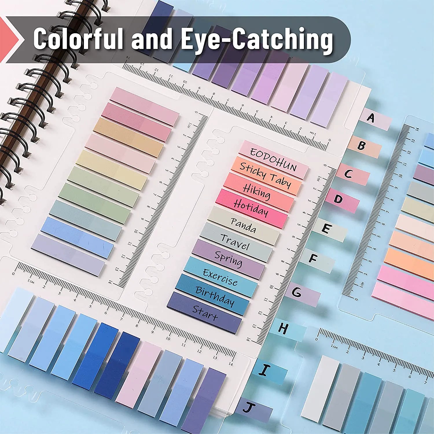 Sticky Tabs 1600 Pcs, Transparent Colorful Index Tabs, Page Markers, Book Tabs for Notes & Organizing