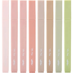 Boho Aesthetic Highlighters (8-Pack) with No-Bleed Ink & Chisel Tip