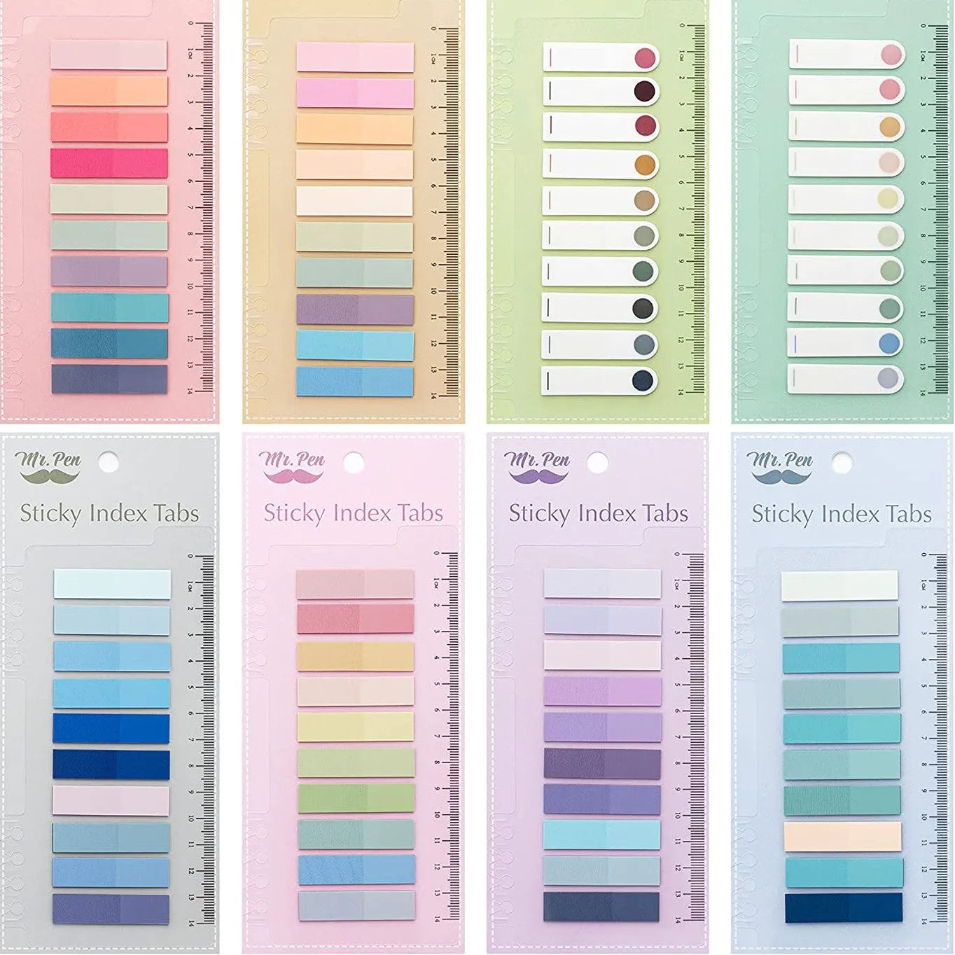 Sticky Tabs 1600 Pcs, Transparent Colorful Index Tabs, Page Markers, Book Tabs for Notes & Organizing