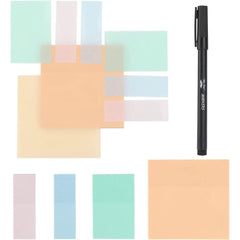 Transparent Sticky Notes with Pen, 200 Pastel Sheets for Bible Journaling, Study & Books