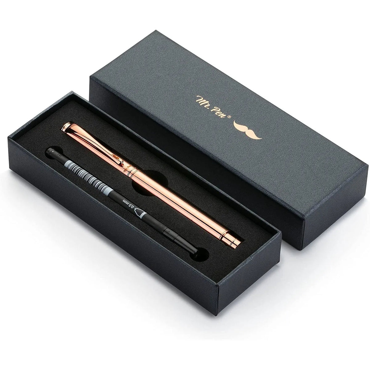 Luxury Rose Gold Executive Pen with Fine Point Black Ink and Extra Refill
