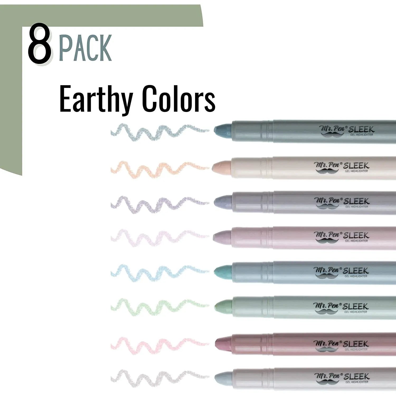 Gel Highlighters, 8 Pack, No-Bleed, Twist-Up Design, Sharpenable Tips, Smooth Glide, Perfect for Bible Pages