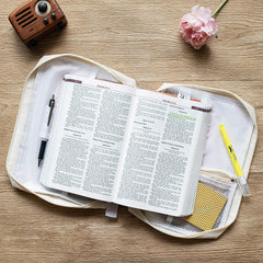Bible Cover & Case for Women – Durable Canvas Bible Bag with Handle, Fits Standard Study Bibles