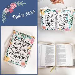 Bible Cover & Case for Women – Durable Canvas Bible Bag with Handle, Fits Standard Study Bibles
