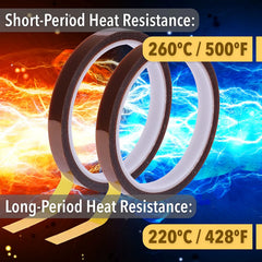 Heat Resistant Tape 10mm x 33m (2 Rolls) for Heat Press Sublimation