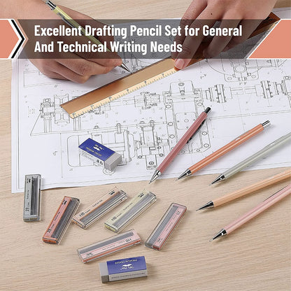 Pastel Boho Mechanical Pencils 6-Pack with 0.5mm & 0.7mm Refills