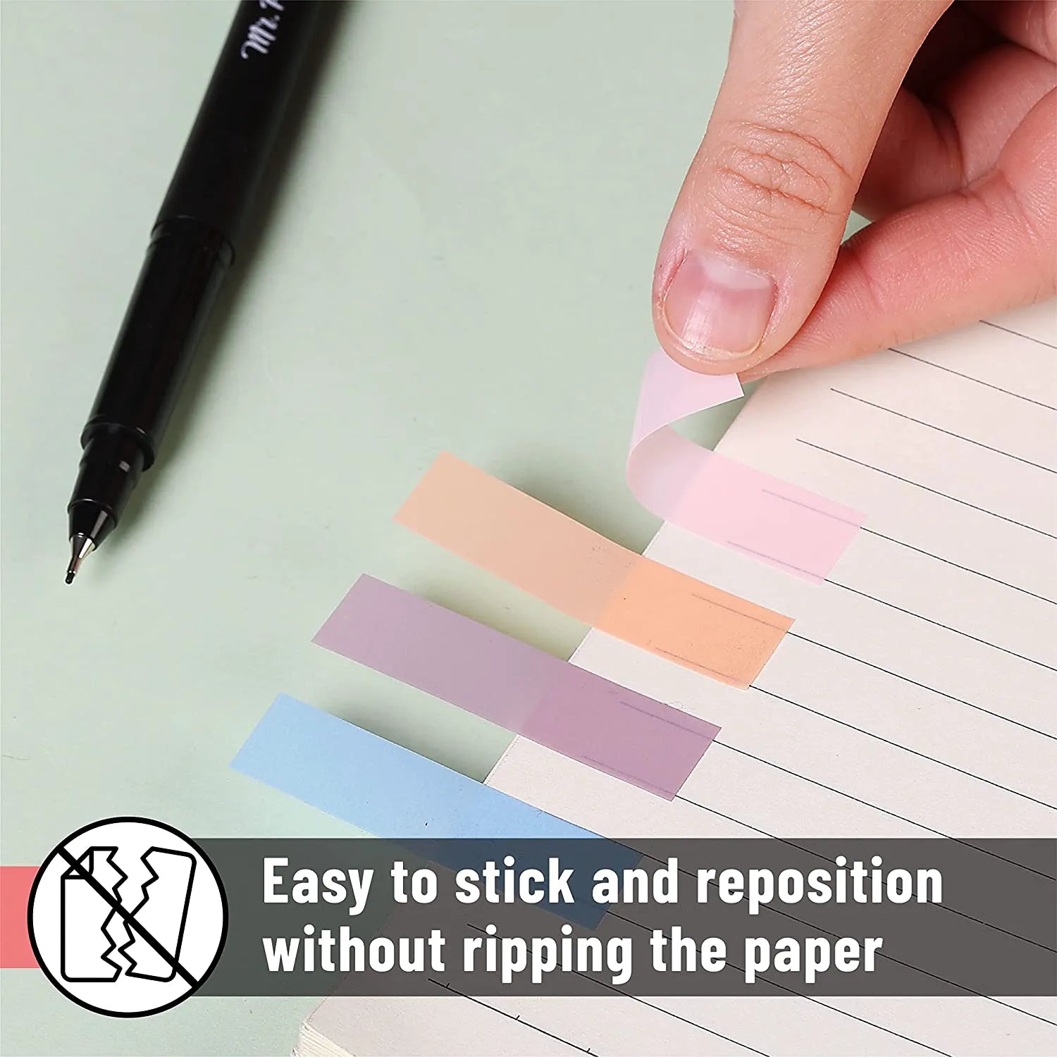 Sticky Tabs 1600 Pcs, Transparent Colorful Index Tabs, Page Markers, Book Tabs for Notes & Organizing