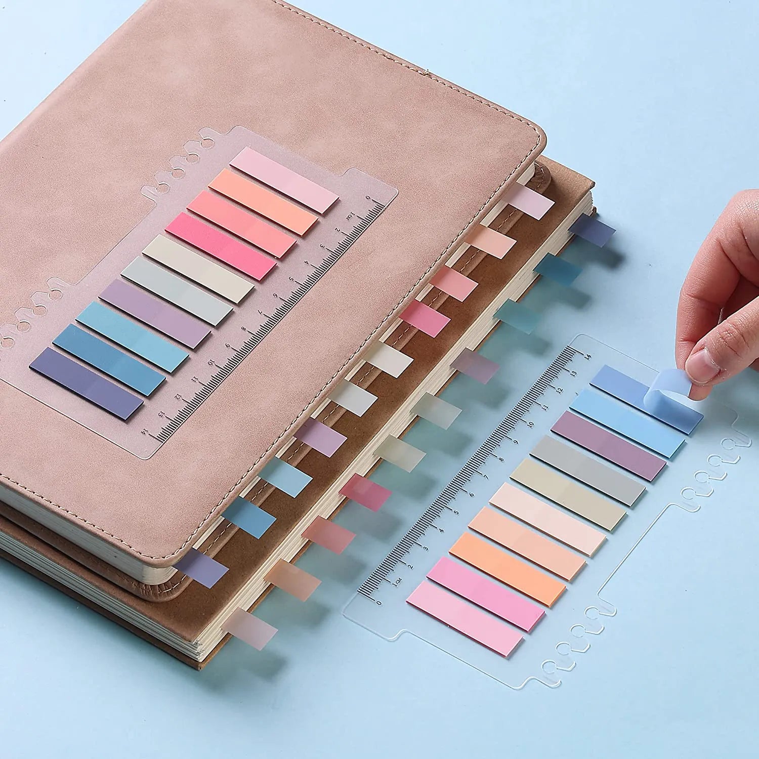 Sticky Tabs 1600 Pcs, Transparent Colorful Index Tabs, Page Markers, Book Tabs for Notes & Organizing