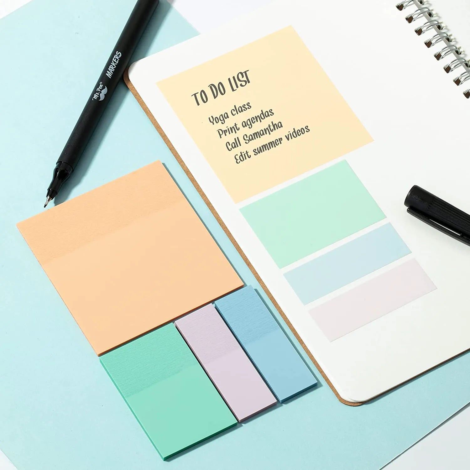 Transparent Sticky Notes with Pen, 200 Pastel Sheets for Bible Journaling, Study & Books