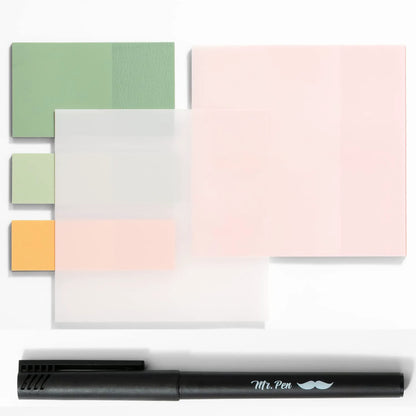Pastel Transparent Sticky Notes Set (200 Sheets) with Fine-Tip Pen – Ideal for Bible Study, Planner Tabs & Book Annotations