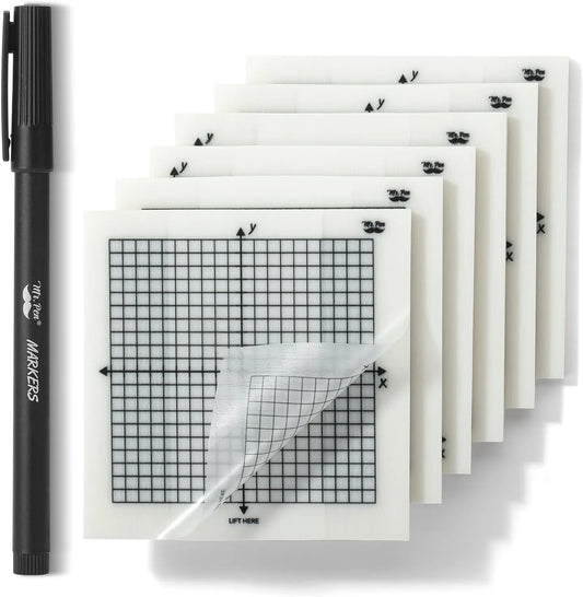 Transparent Graph Paper Sticky Notes 3x3 with Fineliner - 300 Sheets