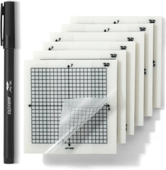Transparent Graph Paper Sticky Notes 3x3 with Fineliner - 300 Sheets