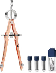 Rose Gold Bow Compass with Lock and Leads Set